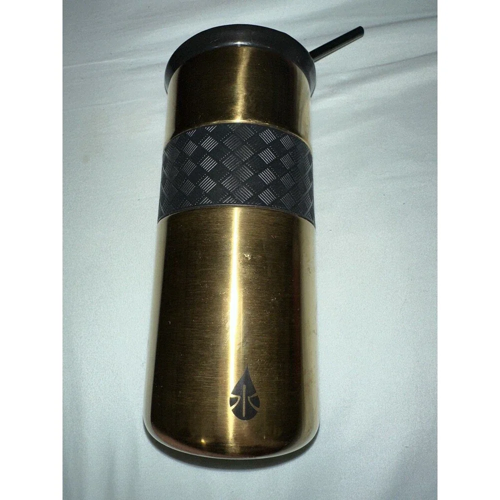 IMDb Gold Stainless Steel Tumbler by Elemental – 16oz Insulated Cup with Straw